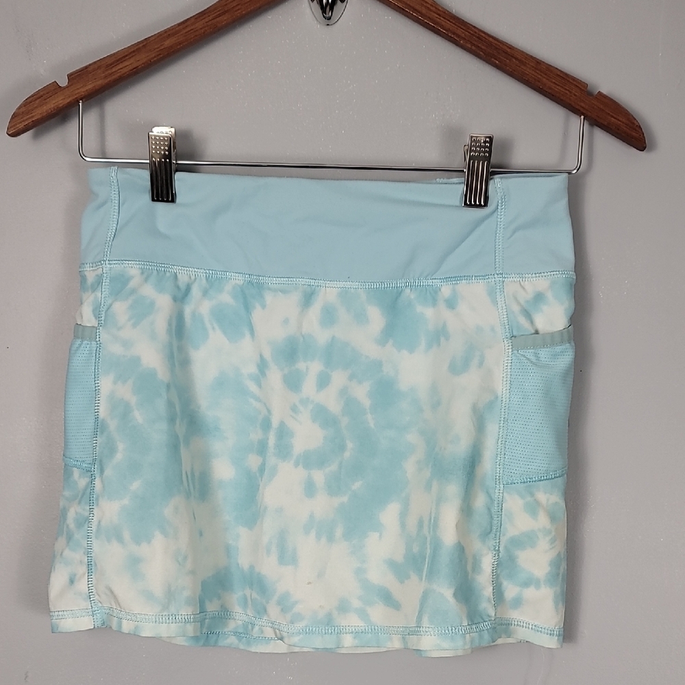 Athleta Girl Sky Blue Tie Dye Skort Skirt